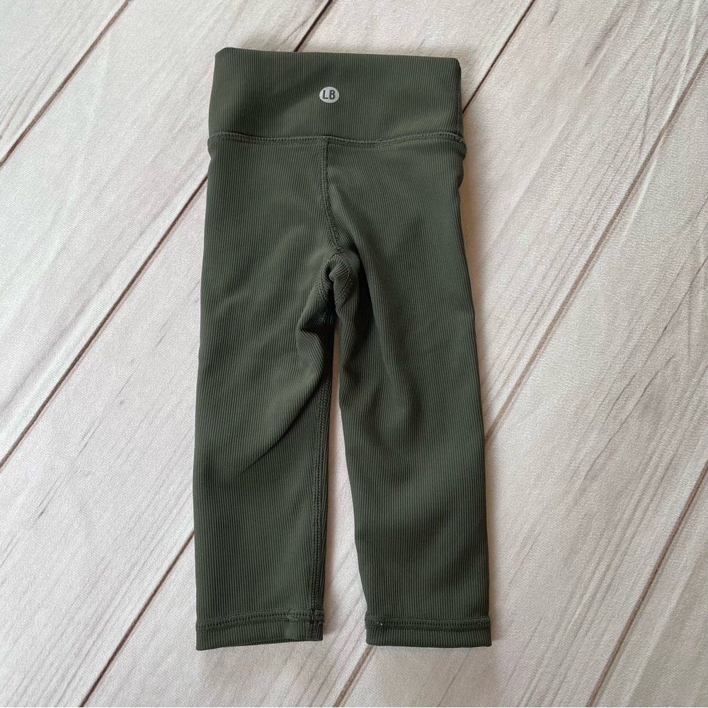 Little Bipsy Ribbed Athletic Leggings Baby Girl 0-3 Months Forest Green Boho - Picture 4 of 7